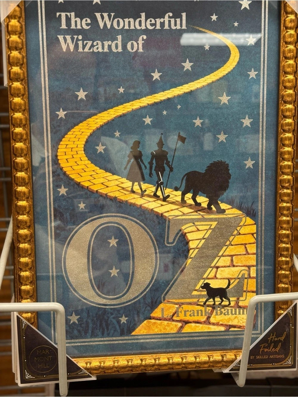 The Folio Society The Wonderful Wizard of Oz Framed Poster Blue & Gold New 18”x1